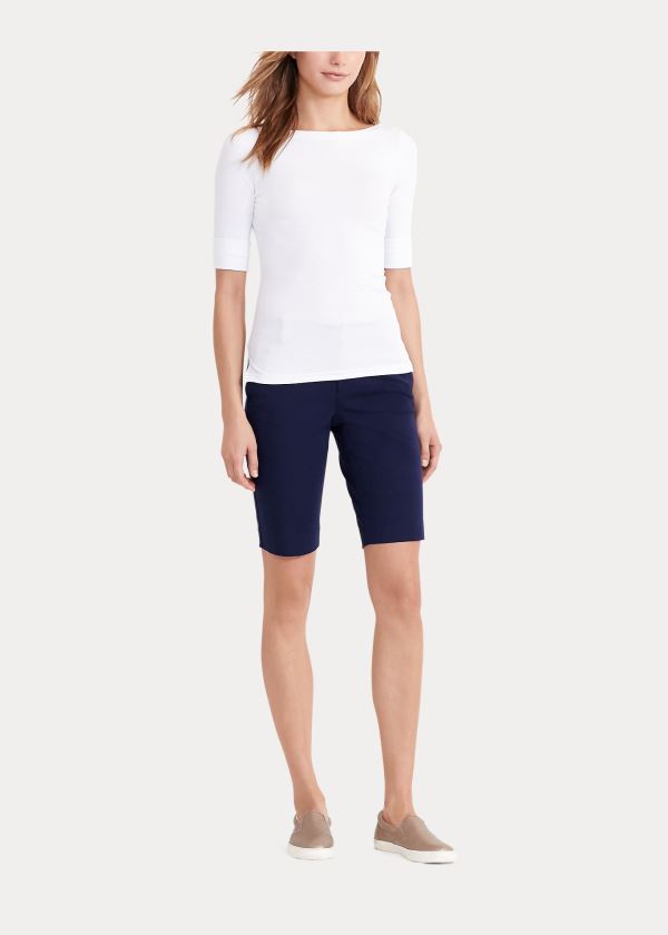 Ralph Lauren Bi-Stretch Twill Krátké Tmavě Blankyt | 2SpXLVPm