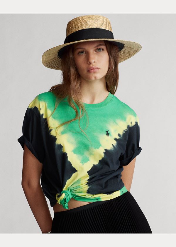 Ralph Lauren Big Fit Tie-Dye Tee Zelene Černé Viacfarebný | seZvMKuz