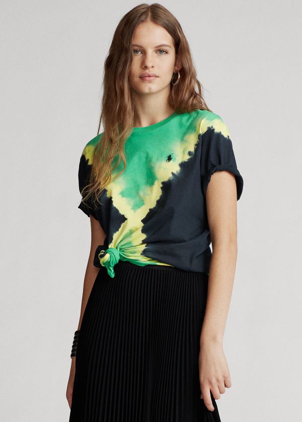 Ralph Lauren Big Fit Tie-Dye Tee Zelene Černé Viacfarebný | seZvMKuz