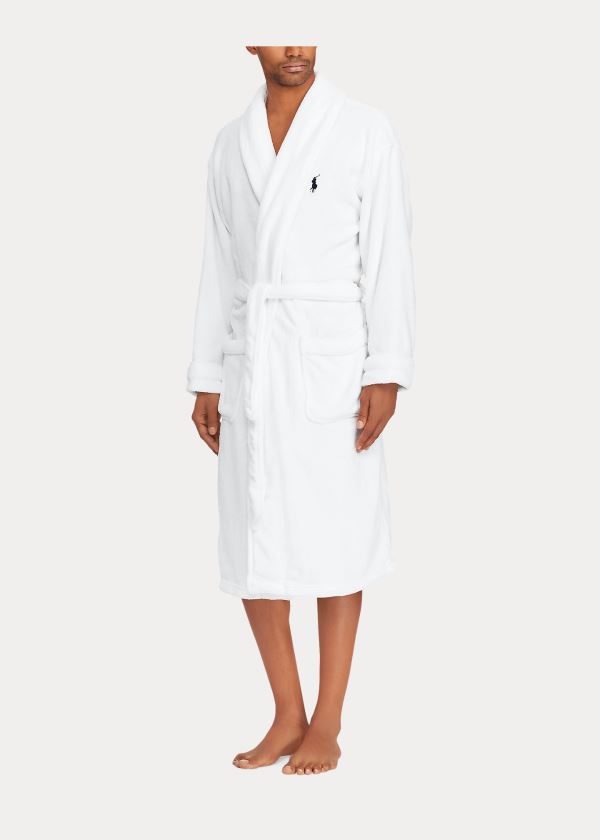 Ralph Lauren Big Pony Bavlněné Terry Robe Bílé Tmavě Blankyt | k0ZdYZsg