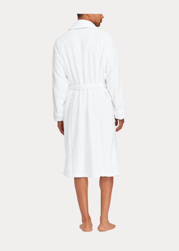 Ralph Lauren Big Pony Bavlněné Terry Robe Bílé Tmavě Blankyt | k0ZdYZsg