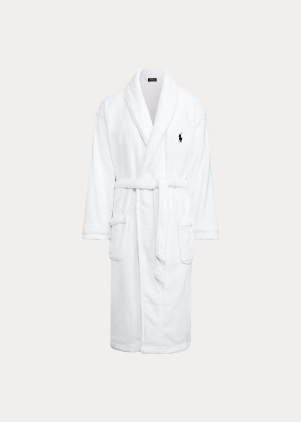 Ralph Lauren Big Pony Bavlněné Terry Robe Bílé Tmavě Blankyt | k0ZdYZsg