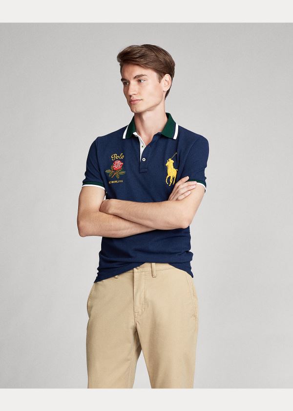 Ralph Lauren Big Pony Mesh Polo Shirt - All Fits Tmavě Blankyt | JAsJGiDv