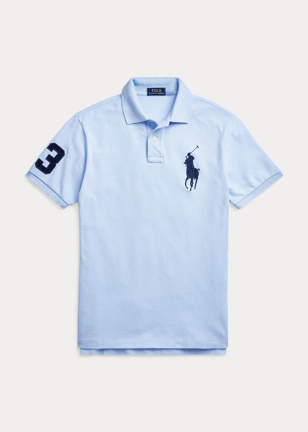 Ralph Lauren Big Pony Mesh Polo Shirt Světle Blankyt | Ppi23YnD