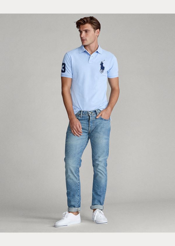 Ralph Lauren Big Pony Mesh Polo Shirt Světle Blankyt | Ppi23YnD