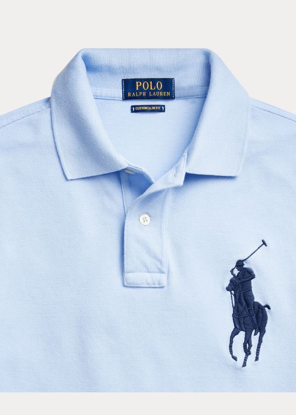 Ralph Lauren Big Pony Mesh Polo Shirt Světle Blankyt | Ppi23YnD