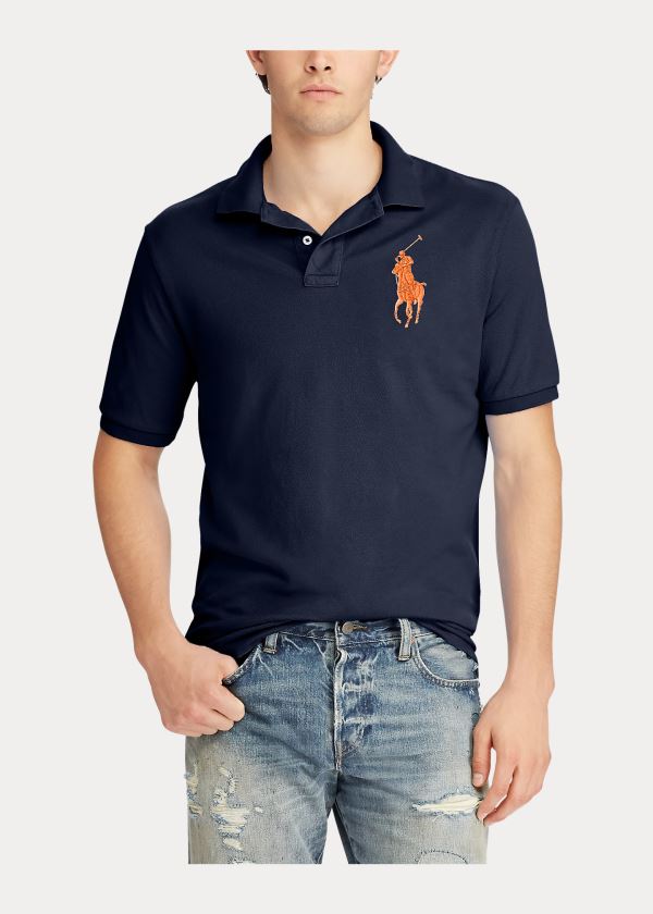 Ralph Lauren Big Pony Mesh Polo Shirt Tmavě Blankyt | v3l39h8s