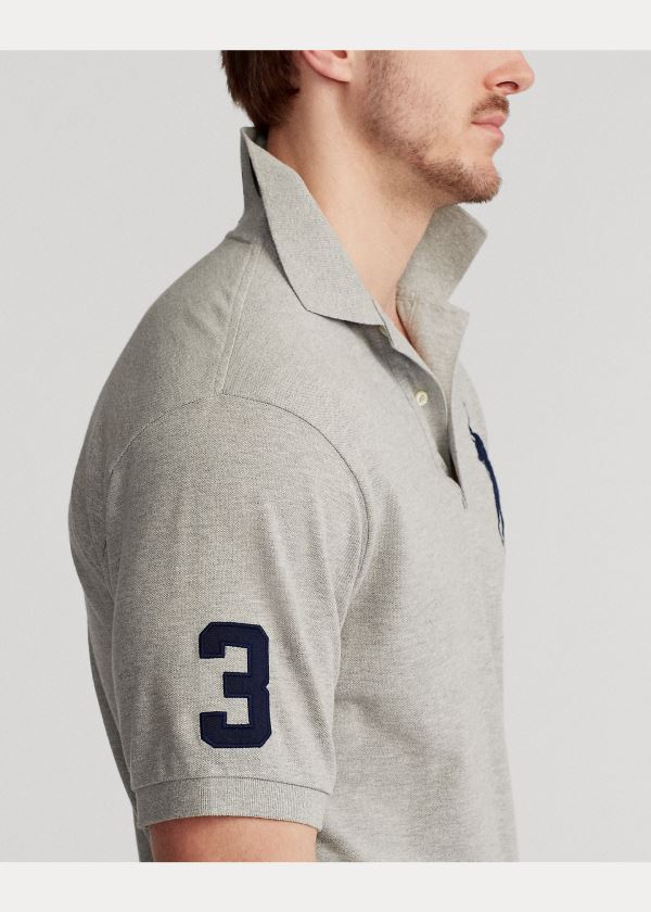 Ralph Lauren Big Pony Mesh Polo Shirt Šedé | WeT5VVPm