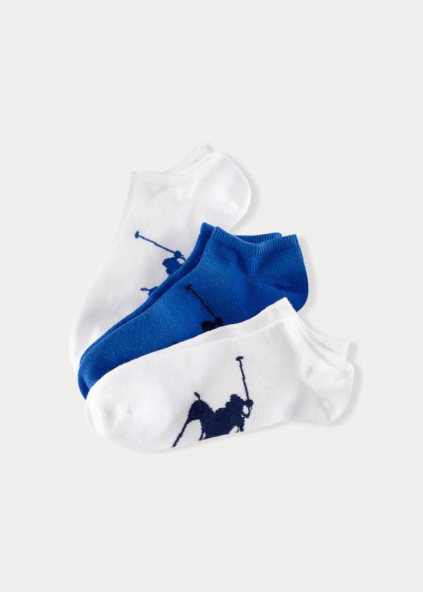 Ralph Lauren Big Pony Sock 3-Pack Světle Tmavě Blankyt | ObHFhIKx