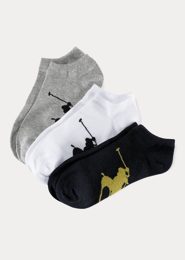 Ralph Lauren Big Pony Sock 3-Pack Šedé Bílé Černé | 61Lgm7eW