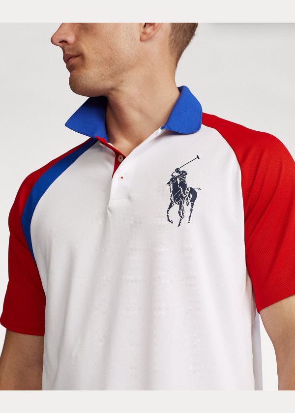 Ralph Lauren Big Pony Tech Piqué Polo Shirt Bílé Viacfarebný | gsnf6PyX