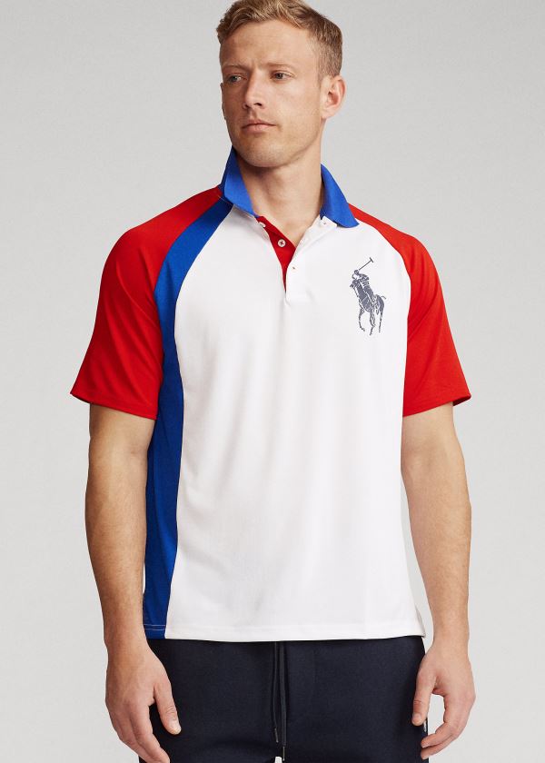 Ralph Lauren Big Pony Tech Piqué Polo Shirt Bílé Viacfarebný | gsnf6PyX