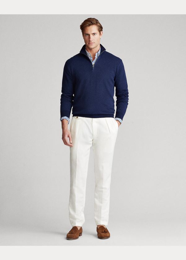 Ralph Lauren Birdseye Bavlněné-Blend Svetrové Tmavě Blankyt | BgSgUN4f