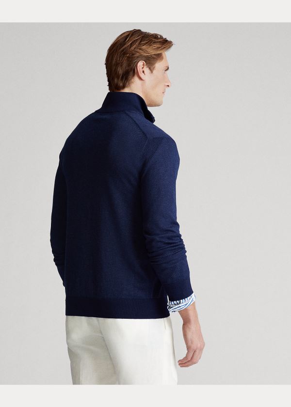 Ralph Lauren Birdseye Bavlněné-Blend Svetrové Tmavě Blankyt | BgSgUN4f