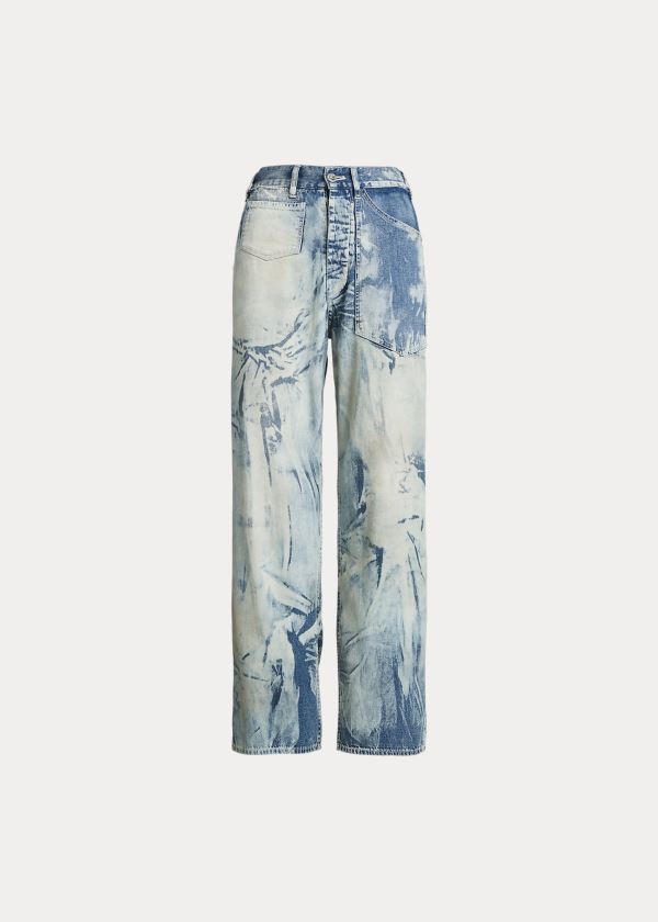 Ralph Lauren Bleached Pracovní Jean Indigo | ZIhJerPN