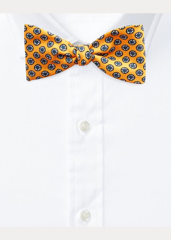 Ralph Lauren Block-Print Silk Bow Tie Žluté | bJhH9Jlo
