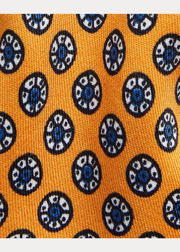 Ralph Lauren Block-Print Silk Bow Tie Žluté | bJhH9Jlo