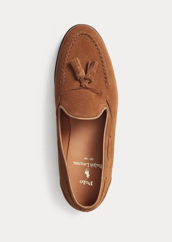 Ralph Lauren Booth Semišové Loafer Hnědé | RY1LFZZV