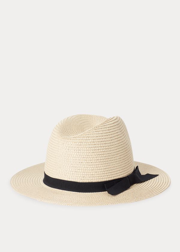 Ralph Lauren Bow Paper Fedora Krém Černé | ubqZSo8d
