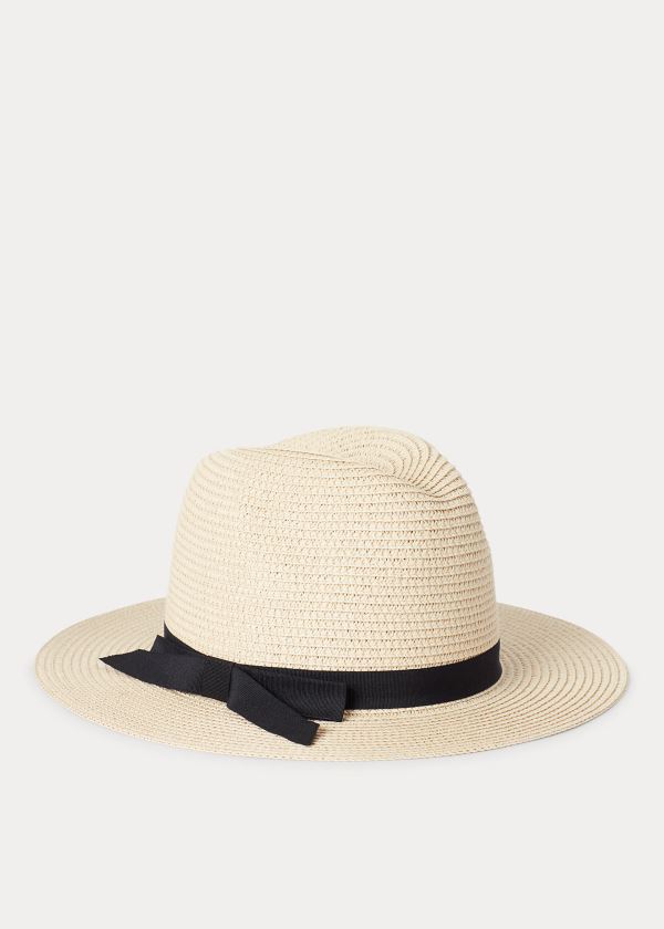Ralph Lauren Bow Paper Fedora Krém Černé | ubqZSo8d