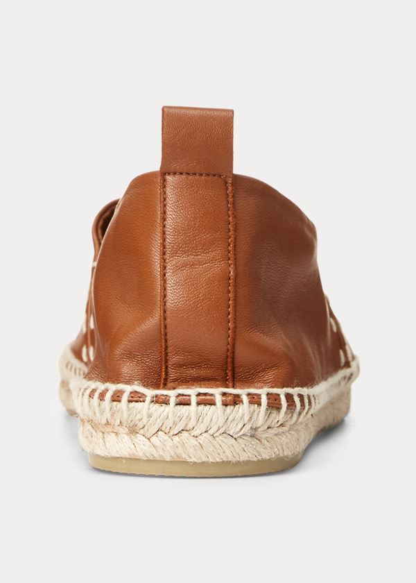 Ralph Lauren Bowsworth Lambskin Espadrilky Hnědé | 2MiNTFNo