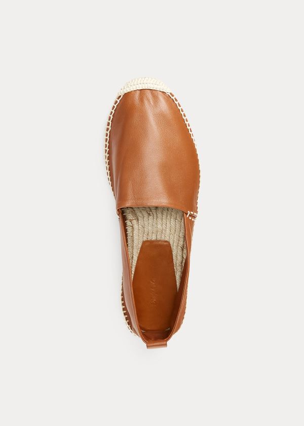 Ralph Lauren Bowsworth Lambskin Espadrilky Hnědé | 2MiNTFNo