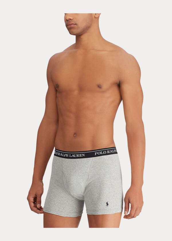 Ralph Lauren Boxerské Brief 3-Pack Šedé Červené Černé | HJDdvsC1