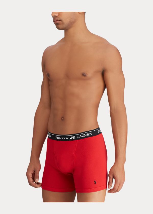 Ralph Lauren Boxerské Brief 3-Pack Šedé Červené Černé | HJDdvsC1
