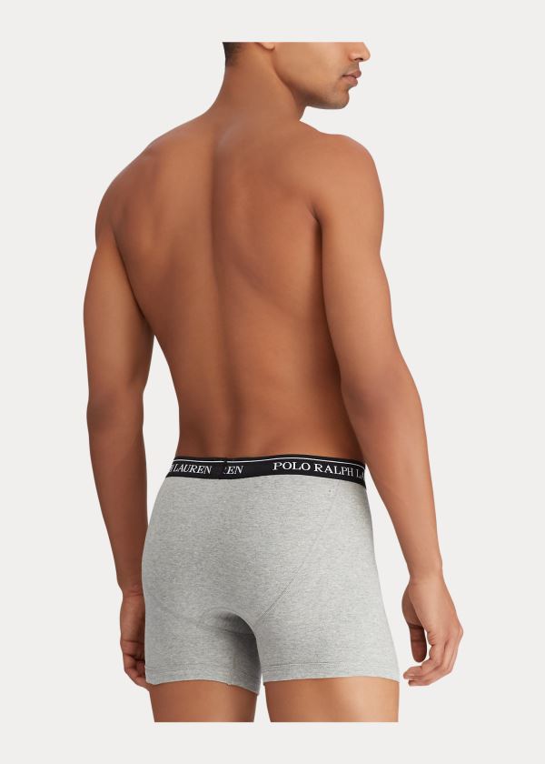 Ralph Lauren Boxerské Brief 3-Pack Šedé Tmavě Šedé Černé | WSRQ2e6D