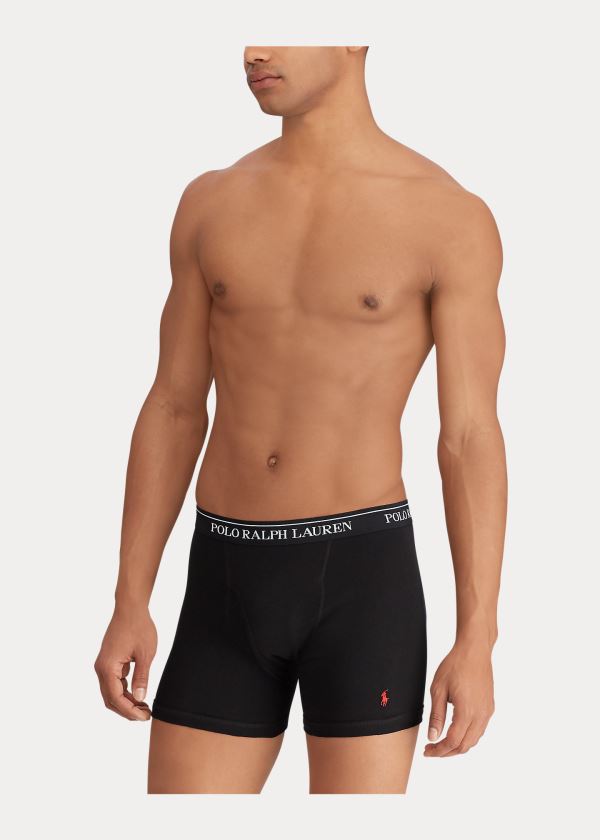 Ralph Lauren Boxerské Brief 3-Pack Šedé Tmavě Šedé Černé | WSRQ2e6D