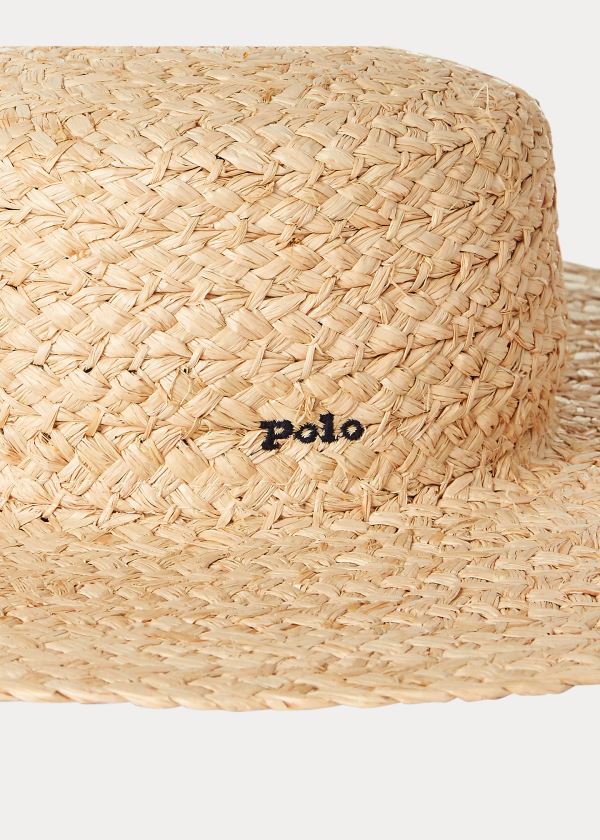 Ralph Lauren Braided Raffia Straw Hat Hnědožlutý | 6UexWXPs