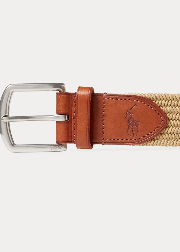 Ralph Lauren Braided Stretch Bavlněné Belt Hnědé | KxmQZzjA