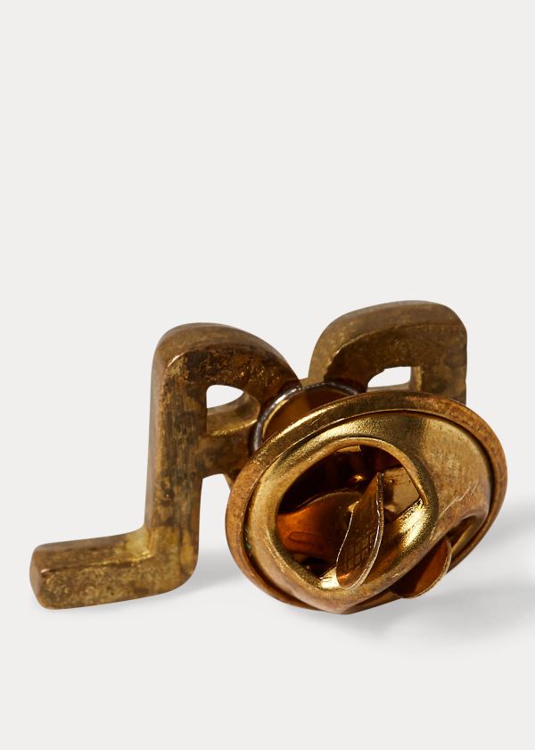 Ralph Lauren Brass Logo Pin Zlaté | fhbST5Yr