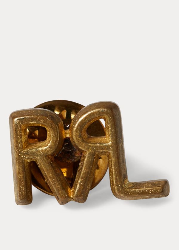 Ralph Lauren Brass Logo Pin Zlaté | fhbST5Yr