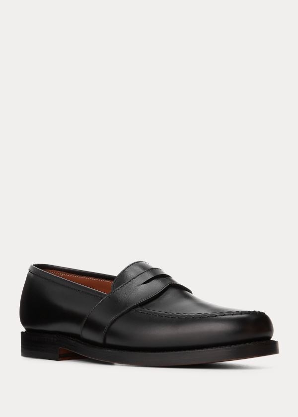 Ralph Lauren Braygan Calfskin Penny Loafer Černé | NzY2Zr5z