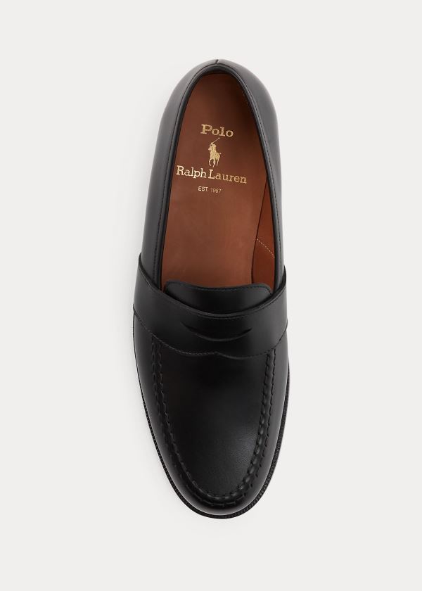 Ralph Lauren Braygan Calfskin Penny Loafer Černé | NzY2Zr5z