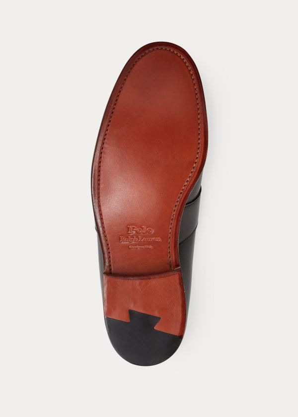 Ralph Lauren Braygan Calfskin Penny Loafer Černé | NzY2Zr5z