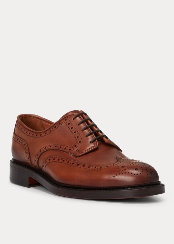 Ralph Lauren Brenton Læder Wingtip Hnědé | tJq6KTSL
