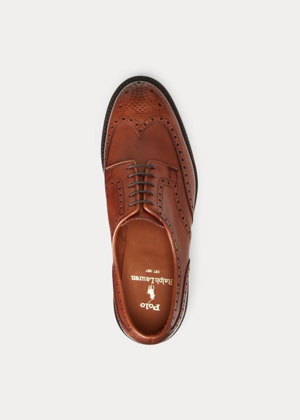 Ralph Lauren Brenton Læder Wingtip Hnědé | tJq6KTSL