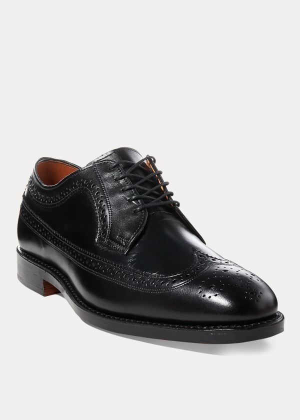 Ralph Lauren Brenton Læder Wingtip Černé | 1ZzVdKBf