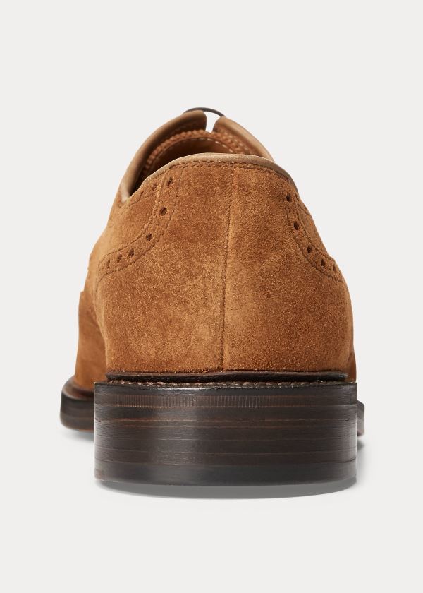 Ralph Lauren Brenton Semišové Wingtip Hnědé | RI7GACzD