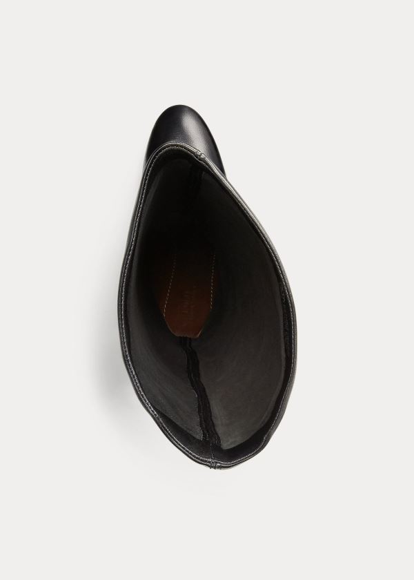 Ralph Lauren Brie Læder Boot Černé | nSQI8CrY