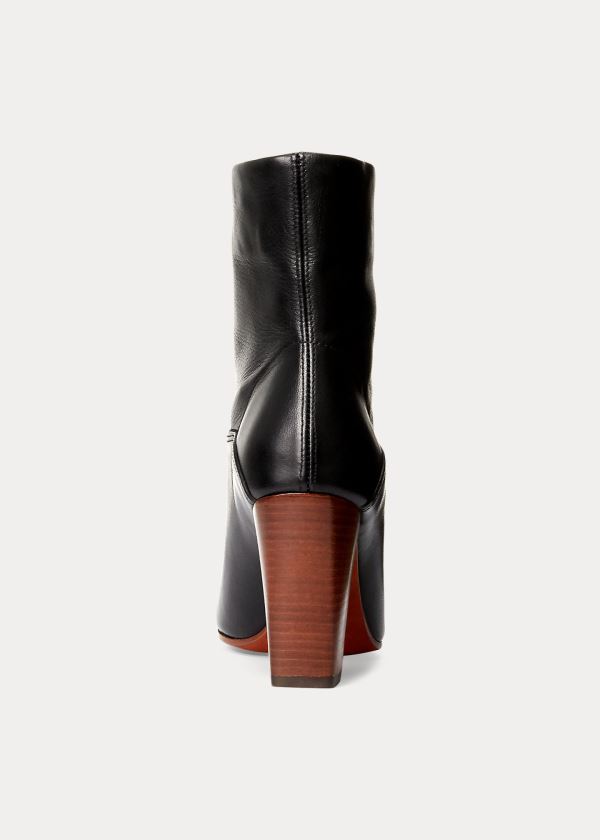 Ralph Lauren Brindley Lambskin Boot Černé | yg0Nmxgq