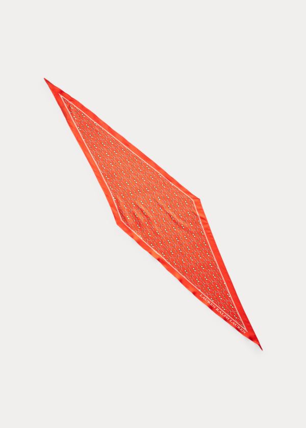Ralph Lauren Brooke Silk Twill Scarf Oranžové | zC9UmrTg