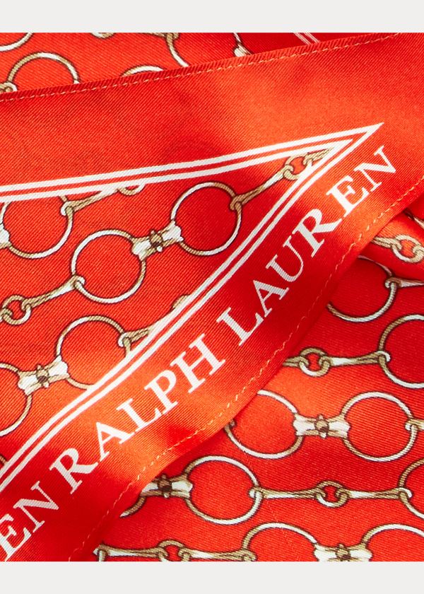 Ralph Lauren Brooke Silk Twill Scarf Oranžové | zC9UmrTg