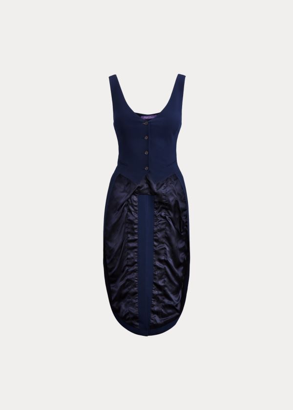 Ralph Lauren Bruno Wool Crepe Top Tmavě Blankyt | ZHVQKscz