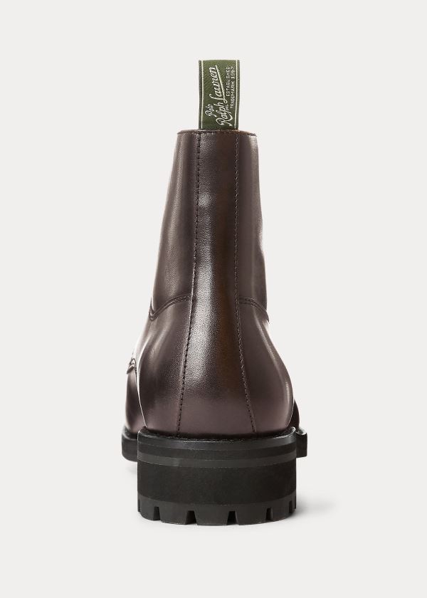 Ralph Lauren Bryson Cap-Špicí Læder Boot Tmavě Hnědé | V5bfDMmY