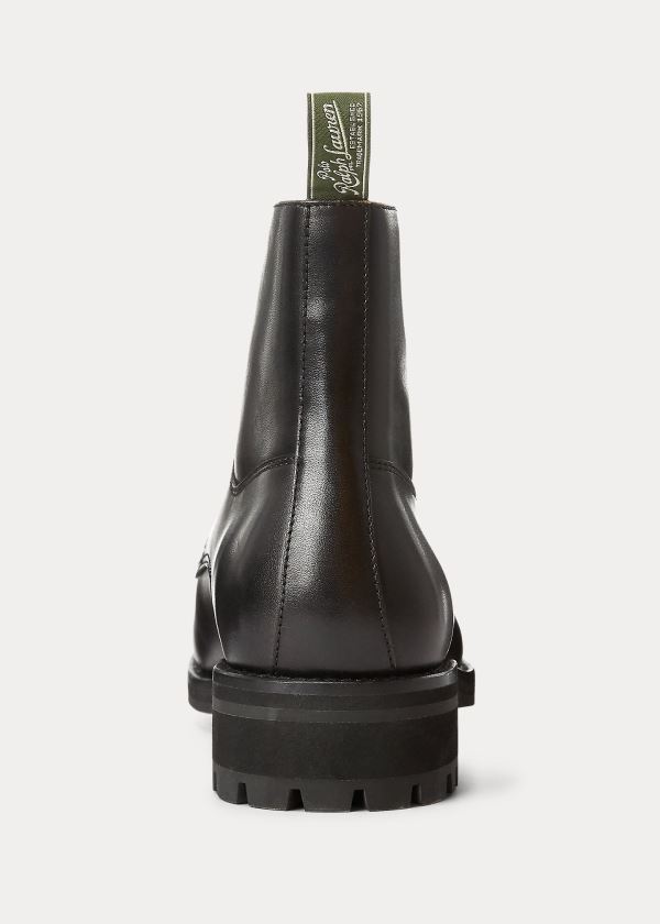 Ralph Lauren Bryson Cap-Špicí Læder Boot Černé | YretgNZj