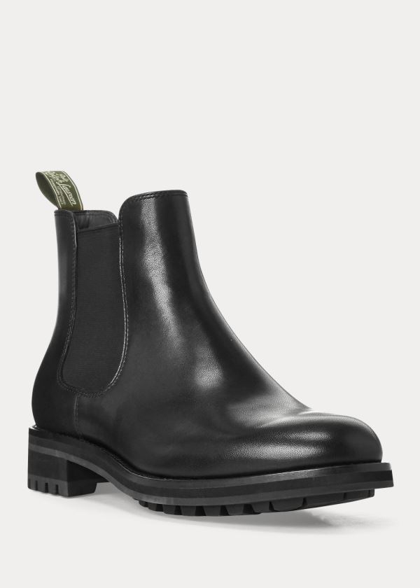 Ralph Lauren Bryson Læder Chelsea Boot Černé | eEj09Z4Z