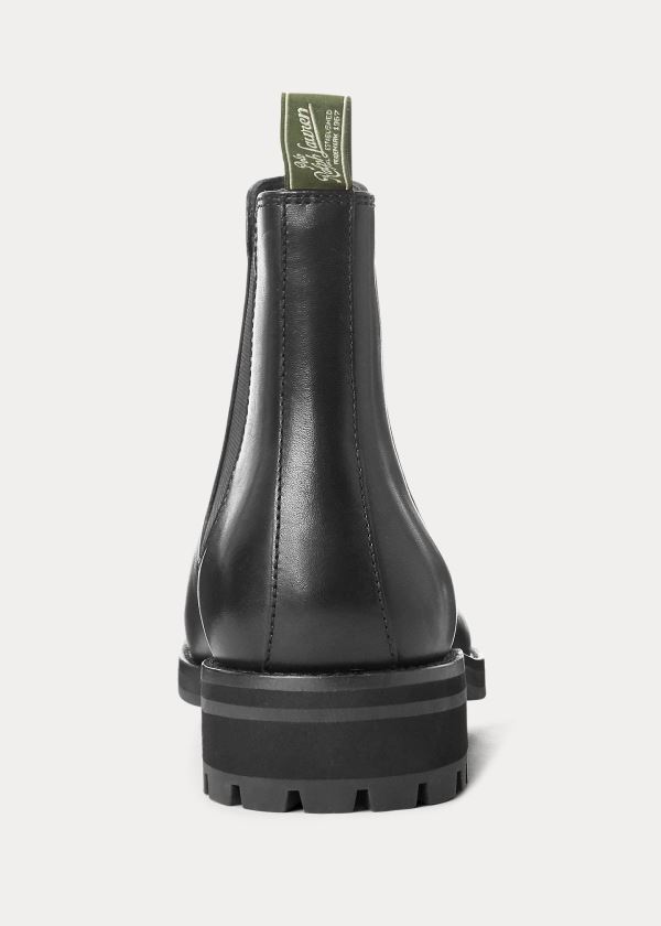 Ralph Lauren Bryson Læder Chelsea Boot Černé | eEj09Z4Z